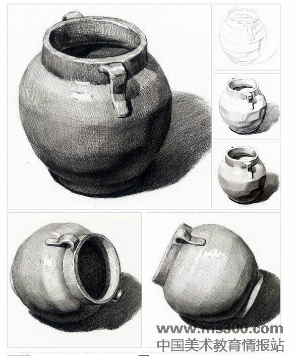 image of a drawing of a ceramic vessel from various angles