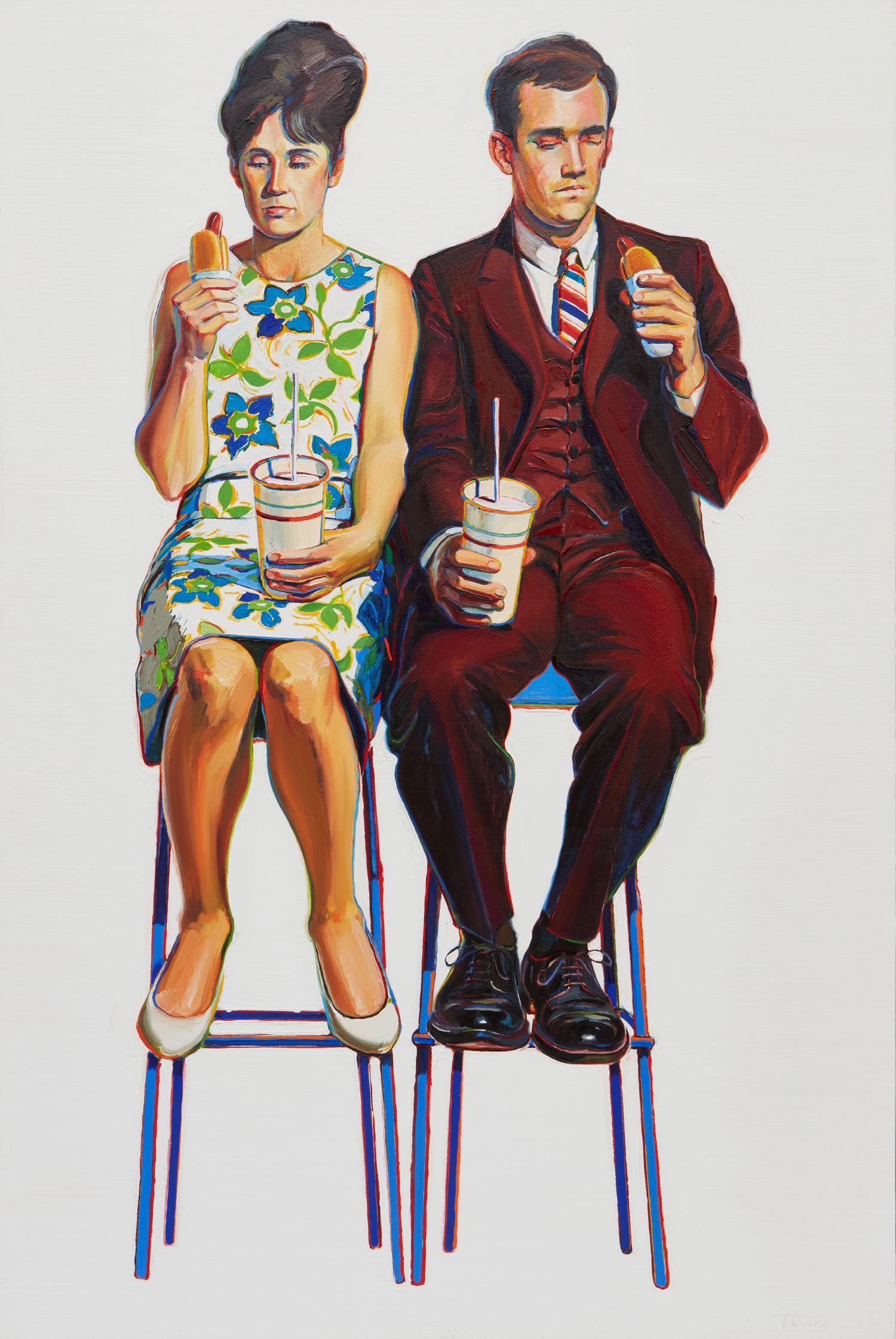 Wayne Thiebaud (1920-2021). Eating Figures (Quick Snack), 1963.